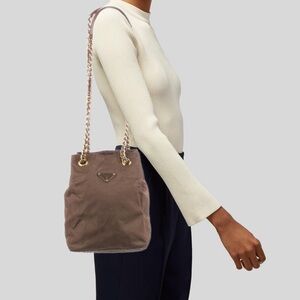 Prada Vintage Tessuto Chain Bucket Bag